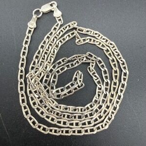 Vintage Italian Sterling 925 Anchor Mariner Link Chain Necklace 12.28 Grams